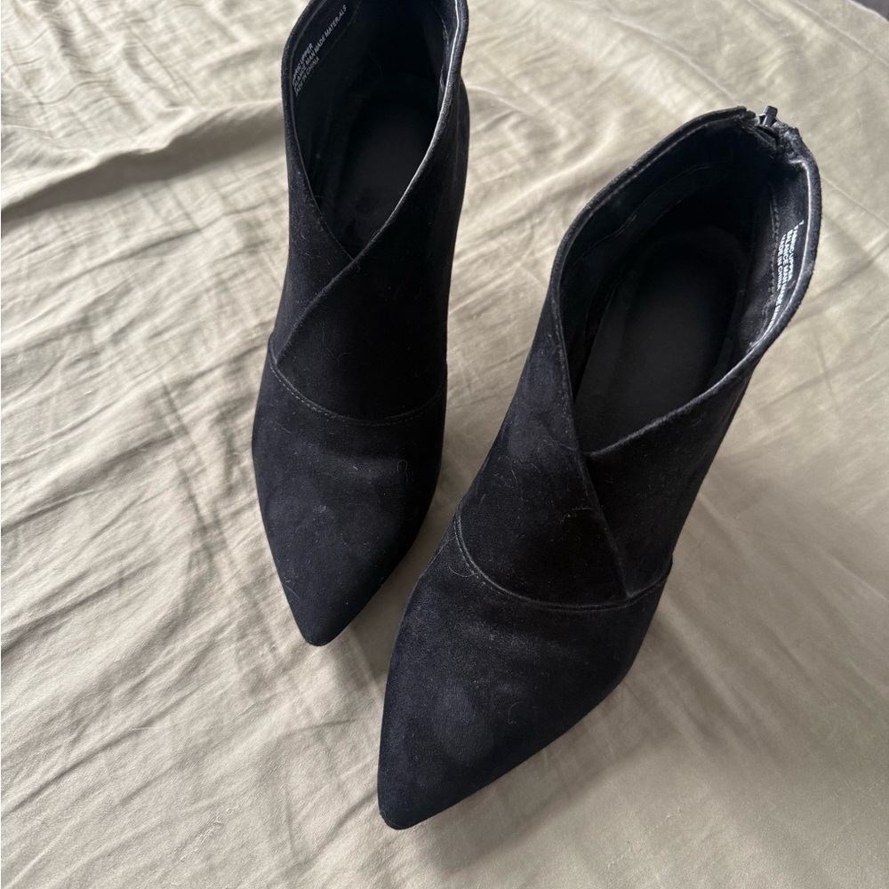 Express Black Suede Women's Ankle Boots